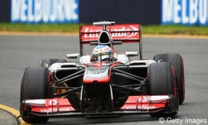 Jenson Button on his way to a disappointing ninth place in Melbourne
