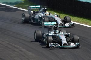 Hamilton got close to Rosberg, but not close enough to attempt a pass
